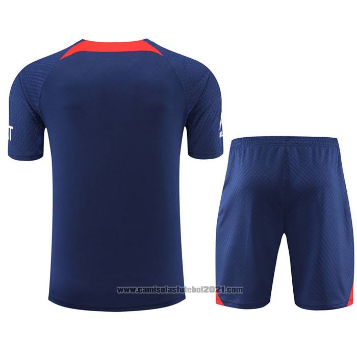 Fato de Treino Paris Saint-Germain Manga Curta 2022-2023 Azul Oscuro - Calcas Curta